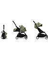 Stokke Passeggino Duo YOYO3 Oliva - Telaio Nero - Seduta 6+ e Kit Neonati 0+ Passeggini Trio e Duo