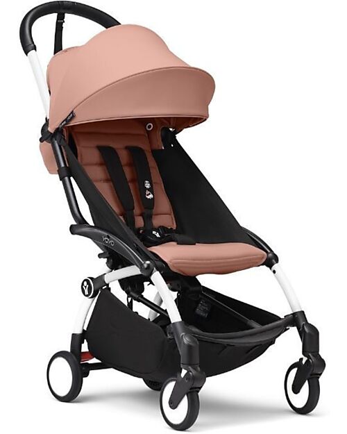 Stokke Passeggino Duo YOYO3 - Telaio Bianco + Navicella Bassinet Ginger 0+ e rivestimento 6+ Passeggini Trio e Duo