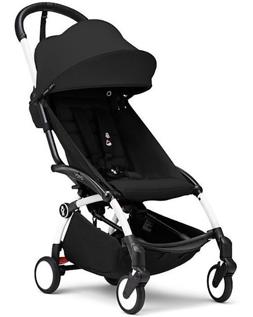 Stokke Passeggino Duo YOYO3 - Telaio Bianco + Navicella Bassinet Nero 0+ e rivestimento 6+ Passeggini Trio e Duo