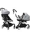 Stokke Passeggino Duo YOYO3 - Telaio Bianco + Navicella Bassinet Stone 0+ e rivestimento 6+ Passeggini Trio e Duo