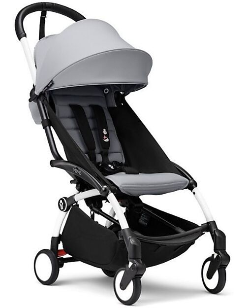 Stokke Passeggino Duo YOYO3 - Telaio Bianco + Navicella Bassinet Stone 0+ e rivestimento 6+ Passeggini Trio e Duo