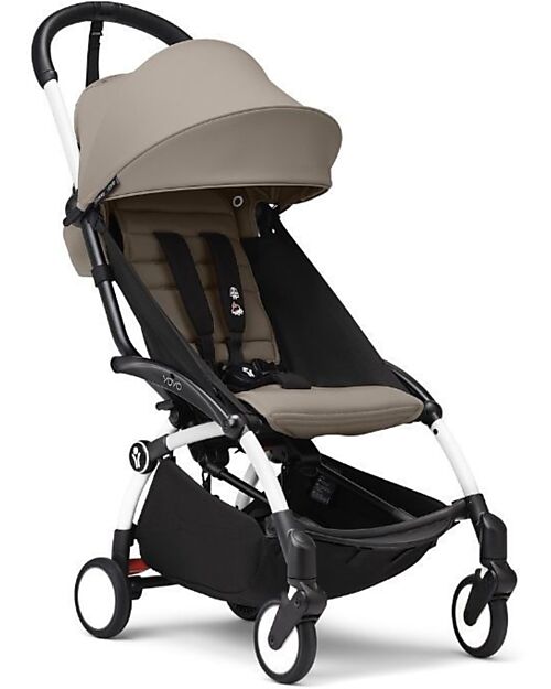 Stokke Passeggino Duo YOYO3 - Telaio Bianco + Navicella Bassinet Talpa 0+ e rivestimento 6+ Passeggini Trio e Duo