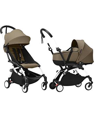 Stokke Passeggino Duo YOYO3 - Telaio Bianco + Navicella Bassinet Toffee 0+ e rivestimento 6+ Passeggini Trio e Duo