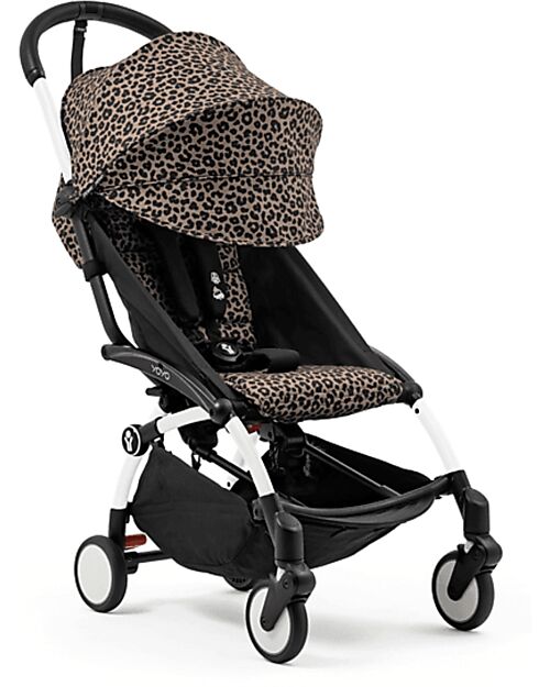 Stokke Passeggino YOYO3 Telaio Bianco e Seduta Leopard - Dai 6 Mesi Passeggini Leggeri