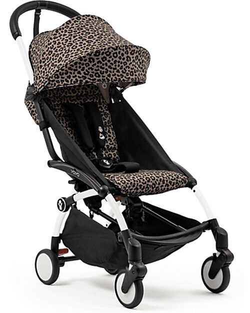Stokke Passeggino YOYO3 Telaio Bianco e Seduta Leopard - Dai 6 Mesi Passeggini Leggeri