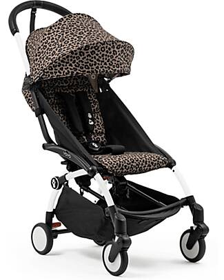 Stokke Passeggino YOYO3 Telaio Bianco e Seduta Leopard - Dai 6 Mesi Passeggini Leggeri