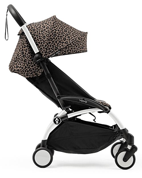 Stokke Passeggino YOYO3 Telaio Bianco e Seduta Leopard - Dai 6 Mesi Passeggini Leggeri