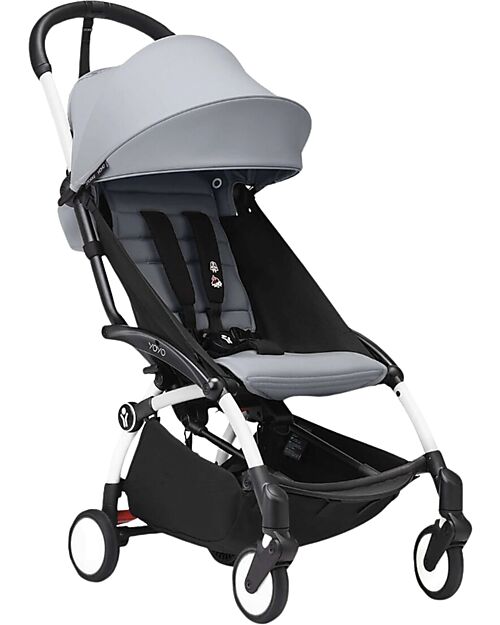 Stokke Passeggino YOYO3 Telaio Bianco e Seduta Stone - Dai 6 Mesi Passeggini Leggeri