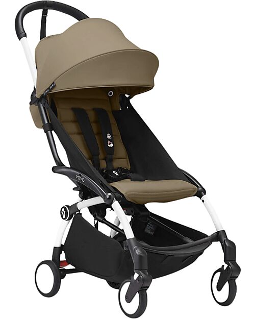 Stokke Passeggino YOYO3 Telaio Bianco e Seduta Toffee - Dai 6 Mesi Passeggini Leggeri
