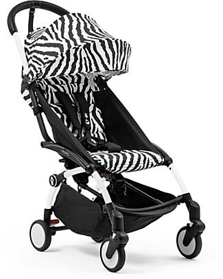 Stokke Passeggino YOYO3 Telaio Bianco e Seduta Zebra - Dai 6 Mesi Passeggini Leggeri
