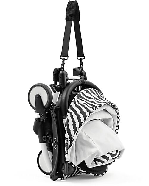 Stokke Passeggino YOYO3 Telaio Bianco e Seduta Zebra - Dai 6 Mesi Passeggini Leggeri
