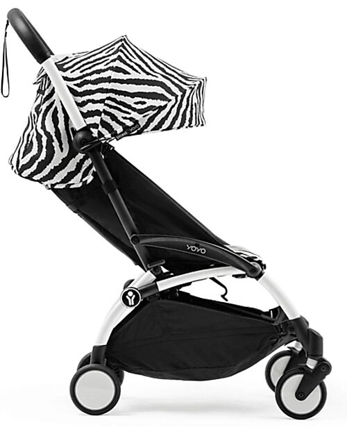Stokke Passeggino YOYO3 Telaio Bianco e Seduta Zebra - Dai 6 Mesi Passeggini Leggeri