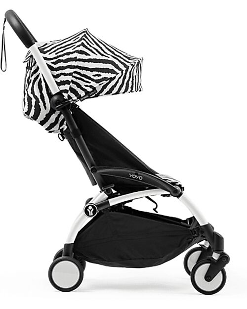 Stokke Passeggino YOYO3 Telaio Bianco e Seduta Zebra - Dai 6 Mesi Passeggini Leggeri