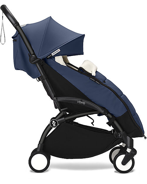 Stokke Passeggino YOYO3 Telaio Nero e Seduta Air France Blue - Dai 6 Mesi Passeggini Leggeri
