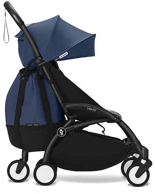 Stokke Passeggino YOYO3 Telaio Nero e Seduta Air France Blue - Dai 6 Mesi Passeggini Leggeri