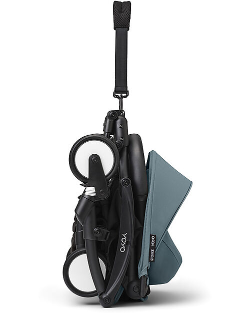 Stokke Passeggino YOYO3 Telaio Nero e Seduta Aqua - Dai 6 Mesi Passeggini Leggeri