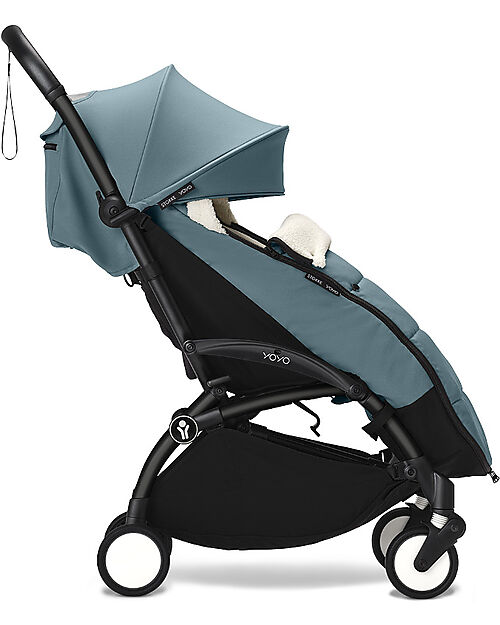 Stokke Passeggino YOYO3 Telaio Nero e Seduta Aqua - Dai 6 Mesi Passeggini Leggeri