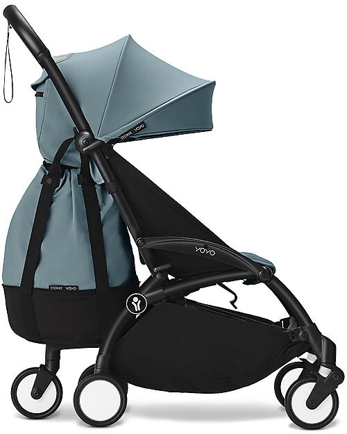 Stokke Passeggino YOYO3 Telaio Nero e Seduta Aqua - Dai 6 Mesi Passeggini Leggeri