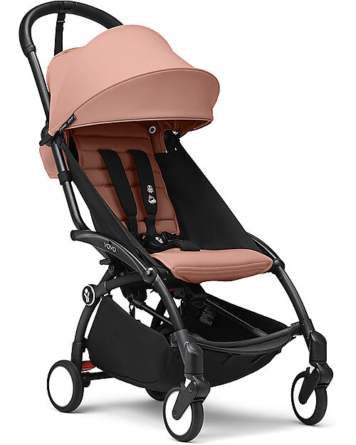 Stokke Passeggino YOYO3 Telaio Nero e Seduta Ginger - Dai 6 Mesi Passeggini Leggeri