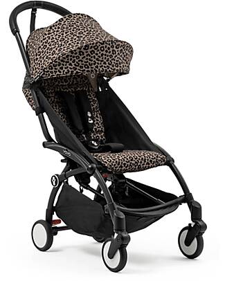 Stokke Passeggino YOYO3 Telaio Nero e Seduta Leopard - Dai 6 Mesi Passeggini Leggeri