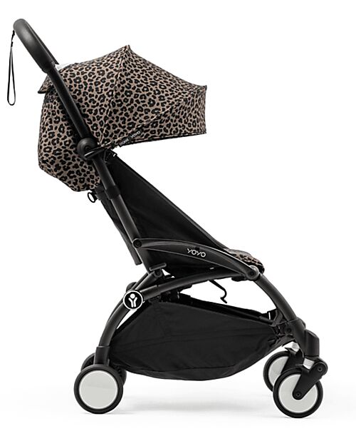 Stokke Passeggino YOYO3 Telaio Nero e Seduta Leopard - Dai 6 Mesi Passeggini Leggeri