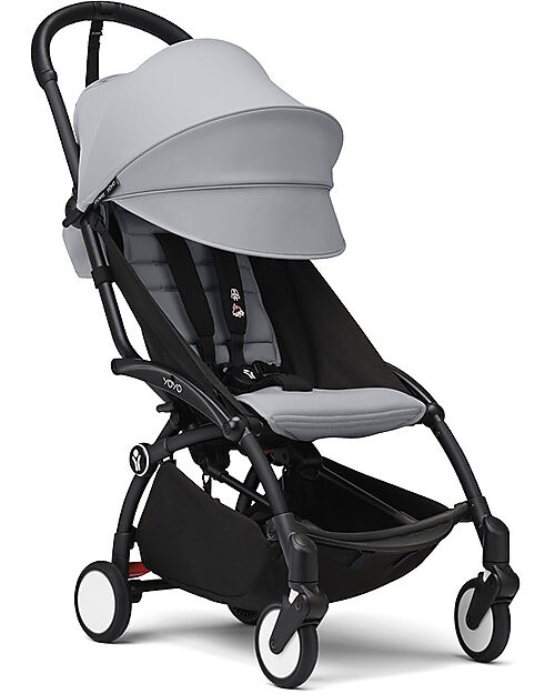 Stokke Passeggino YOYO3 Telaio Nero e Seduta Stone - Dai 6 Mesi Passeggini Leggeri
