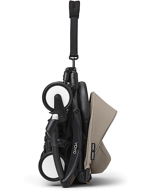 Stokke Passeggino YOYO3 Telaio Nero e Seduta Taupe - Dai 6 Mesi Passeggini Leggeri