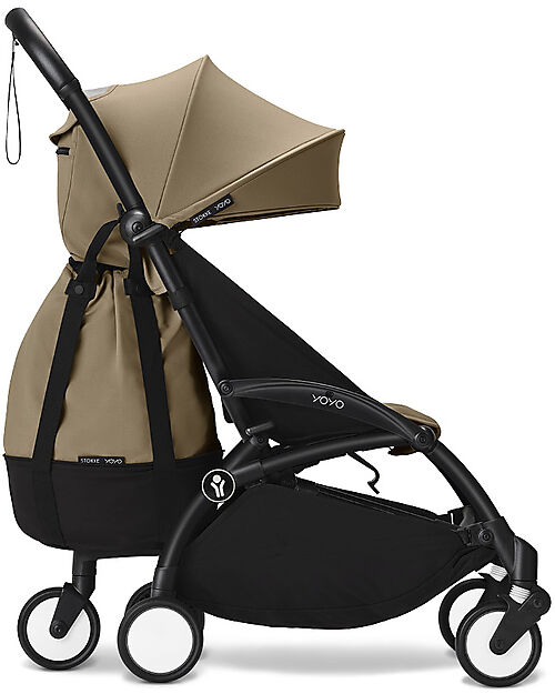 Stokke Passeggino YOYO3 Telaio Nero e Seduta Toffee - Dai 6 Mesi Passeggini Leggeri