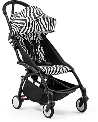 Stokke Passeggino YOYO3 Telaio Nero e Seduta Zebra - Dai 6 Mesi Passeggini Leggeri