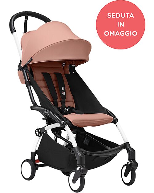 Stokke Promo Passeggino YOYO3 Telaio Bianco e Seduta 6+ Ginger in Omaggio Passeggini Leggeri
