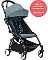 Stokke Promo Passeggino YOYO3 Telaio Nero e Seduta 6+ Aqua + Parapioggia Passeggini Leggeri