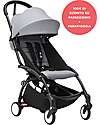 Stokke Promo Passeggino YOYO3 Telaio Nero e Seduta 6+ Stone + Parapioggia Passeggini Leggeri