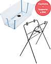 Stokke Promo Vaschetta da Bagno Pieghevole Flexi Bath Blu + Supporto Vaschette e Accessori