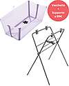 Stokke Promo Vaschetta da Bagno Pieghevole Flexi Bath Lavanda + Supporto Vaschette e Accessori