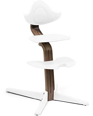 Stokke Sedia Evolutiva Nomi - Bianco - Legno di Noce Massello Seggioloni Pappa