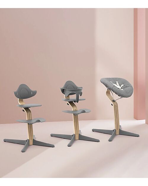 Stokke Sedia Evolutiva Nomi - Grigio - Legno di Rovere Seggioloni Pappa