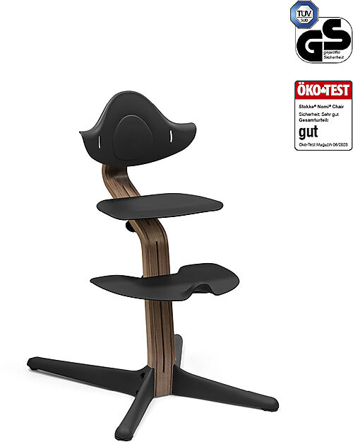 Stokke Sedia Evolutiva Nomi - Nero - Legno di Noce Massello Seggioloni Pappa