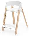Stokke Sedia Evolutiva Steps con Baby Set Vassoio e Imbracatura - Bianco e Naturale - Dai 6 Mesi Seggioloni Pappa