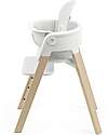 Stokke Sedia Evolutiva Steps con Baby Set Vassoio e Imbracatura - Bianco e Naturale - Dai 6 Mesi Seggioloni Pappa