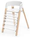 Stokke Sedia Evolutiva Steps con Baby Set Vassoio e Imbracatura - Bianco e Naturale - Dai 6 Mesi Seggioloni Pappa