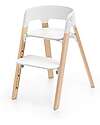 Stokke Sedia Evolutiva Steps con Baby Set Vassoio e Imbracatura - Bianco e Naturale - Dai 6 Mesi Seggioloni Pappa
