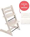 Stokke Sedia Evolutiva Tripp Trapp Bianco Calce in Legno di Faggio + Cuscino Wheat Cream Omaggio! Seggioloni Pappa