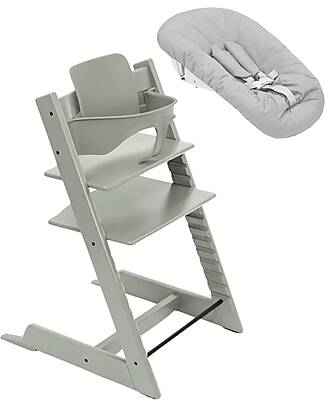 Stokke Sedia Evolutiva Tripp Trapp Glacier Green in Faggio + Baby Set + Newborn Set Seggioloni Pappa