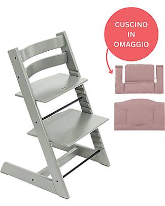 Stokke Sedia Evolutiva Tripp Trapp Glacier Green in Legno di Faggio + Cuscino Mauve Omaggio! Seggioloni Pappa