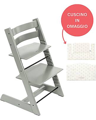 Stokke Sedia Evolutiva Tripp Trapp Glacier Green in Legno di Faggio + Cuscino Wheat Cream Omaggio! Seggioloni Pappa