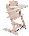 Stokke Sedia Evolutiva Tripp Trapp in Faggio + Baby Set Serene Pink + Vassoio Vaniglia - 6M+ Seggioloni Pappa