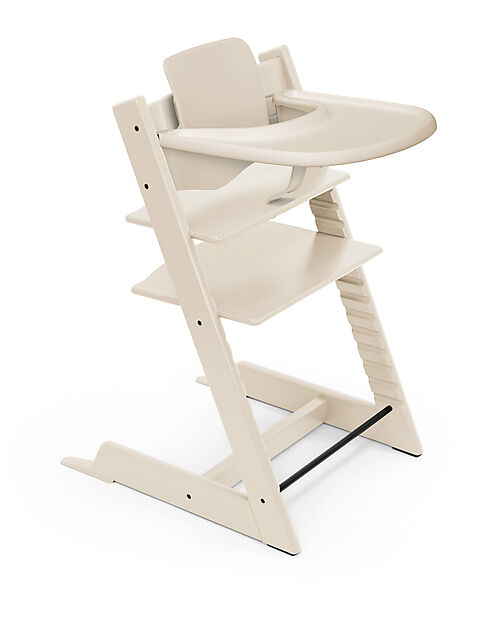 Stokke Sedia Evolutiva Tripp Trapp in Faggio + Baby Set + Vassoio Vaniglia - 6M+ Seggioloni Pappa