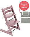 Stokke Sedia Evolutiva Tripp Trapp Malva in Legno di Faggio + Cuscino Glacier Green Omaggio! Seggioloni Pappa