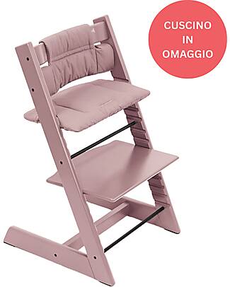 Stokke Sedia Evolutiva Tripp Trapp Malva in Legno di Faggio + Cuscino Mauve Omaggio! Seggioloni Pappa
