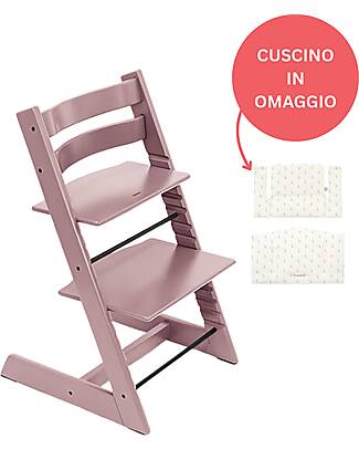 Stokke Sedia Evolutiva Tripp Trapp Malva in Legno di Faggio + Cuscino Wheat Cream Omaggio! Seggioloni Pappa